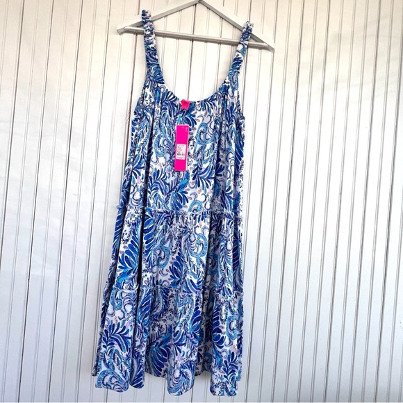 Lilly Pulitzer Loro Dress XL BAHA Blue Bird Is The Word NWT - Picture 1 of 16
